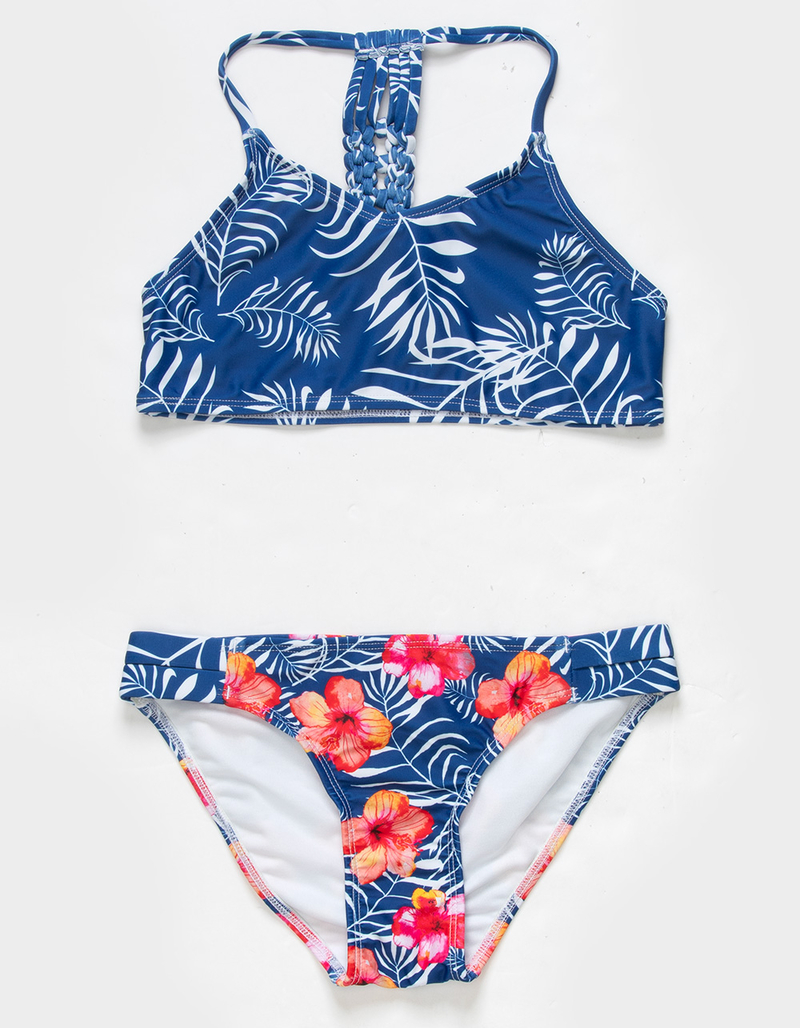 CORAL & REEF Lani Leaves Girls Bikini Set image number 0