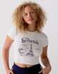 RSQ x Peanuts Snoopy Paris Womens Baby Tee image number 1