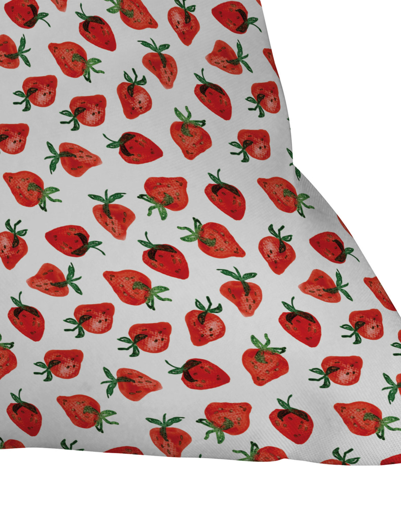 DENY DESIGNS Laura Trevey Strawberry Red 16"x16" Pillow image number 1