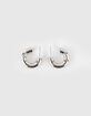 DO EVERYTHING IN LOVE White Gold Dipped Huggie Hoop Earrings image number 1