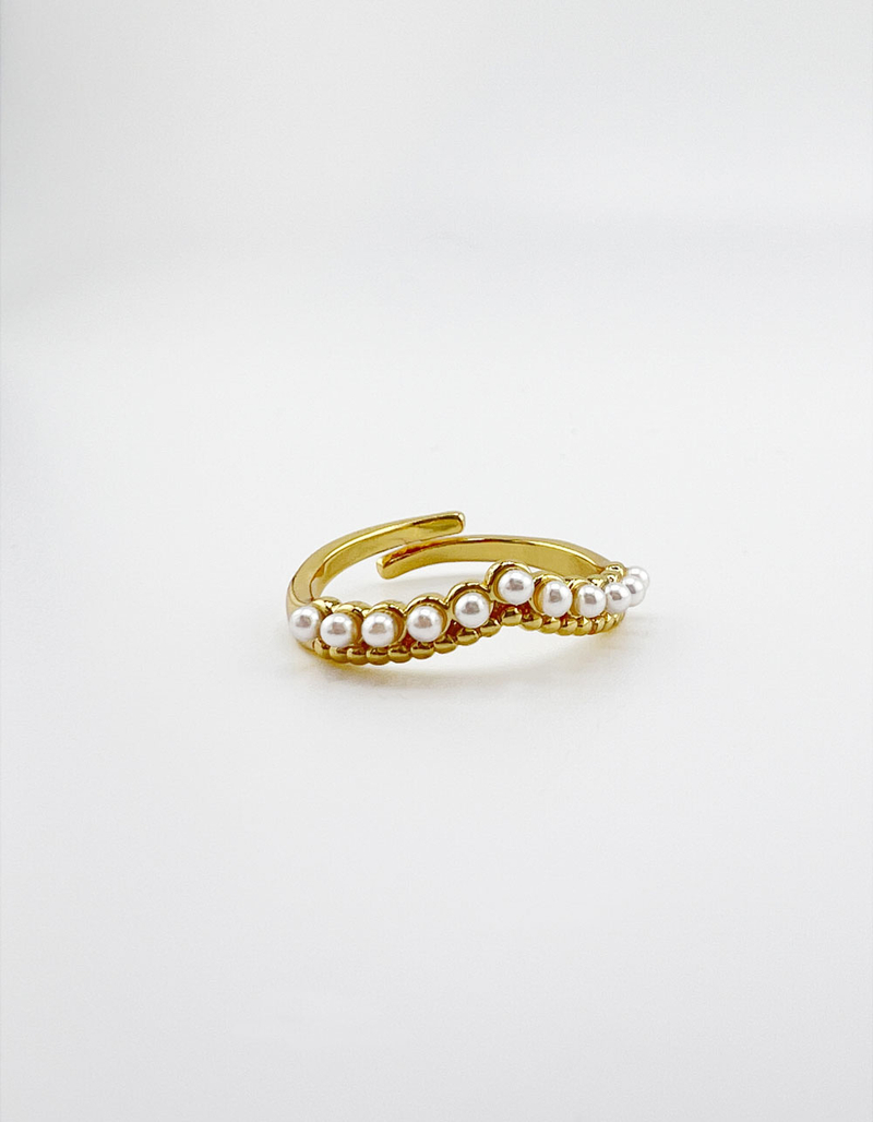 DO EVERYTHING IN LOVE 14K Gold Dipped Pearl Ring image number 0