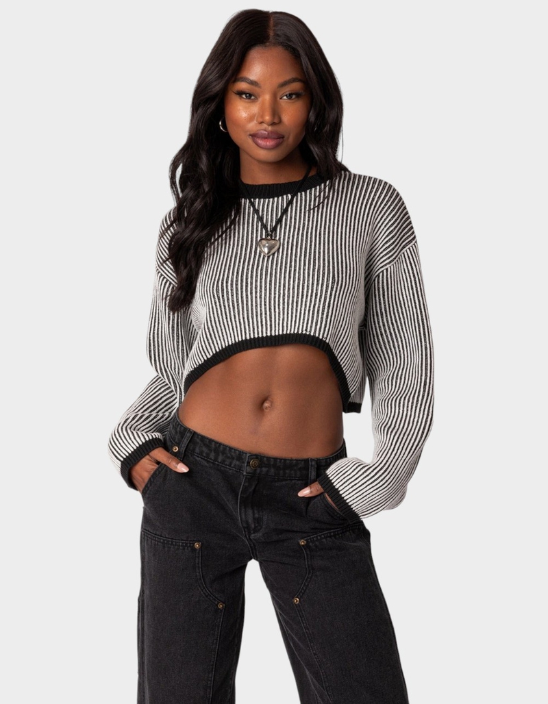 EDIKTED Gwenyth Textured Cropped Sweater image number 0