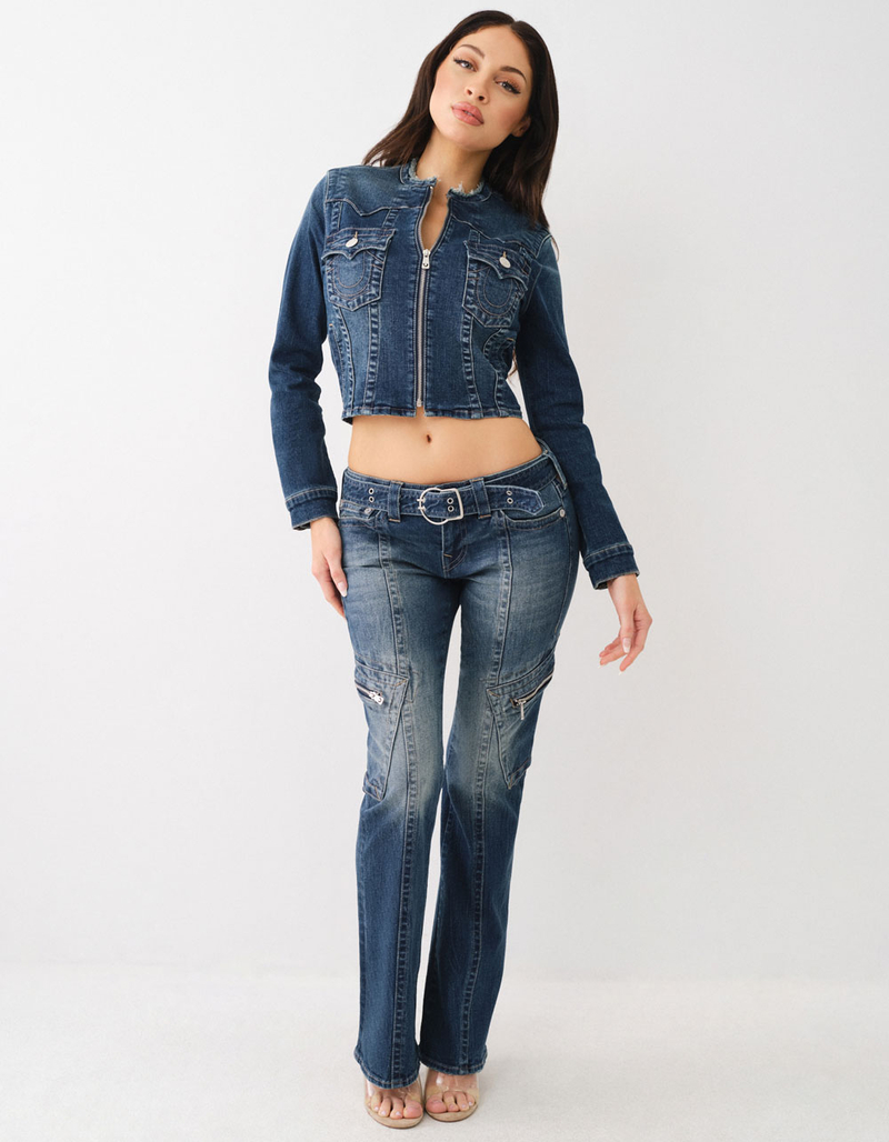 TRUE RELIGION Becca Womens Belted Cargo Bootcut Jeans image number 0