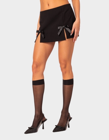 EDIKTED Yvette Bow Slitted Mini Skirt Alternative Image