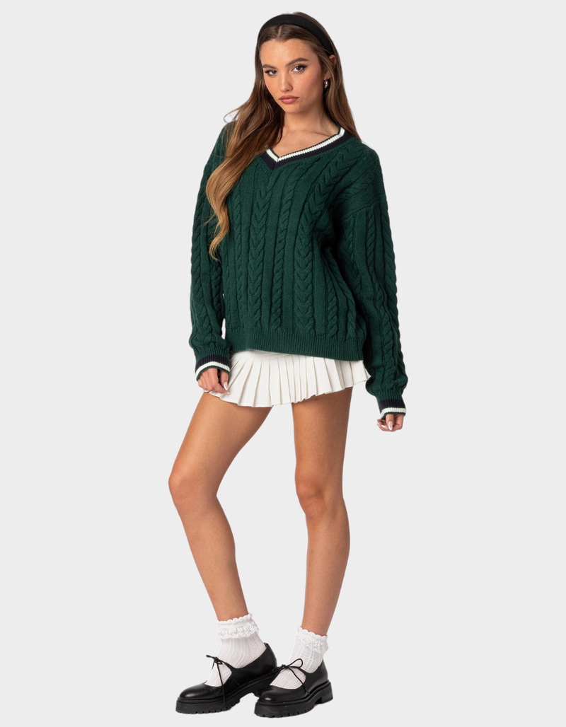 EDIKTED Amoret Cable Knit Womens Sweater image number 2