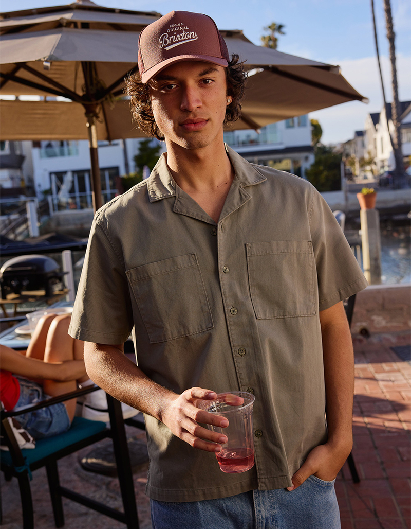 RSQ Mens Washed Twill Camp Shirt image number 3