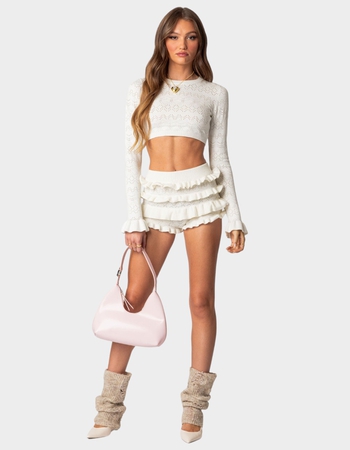 EDIKTED Delana Embroidered Knit Crop Top