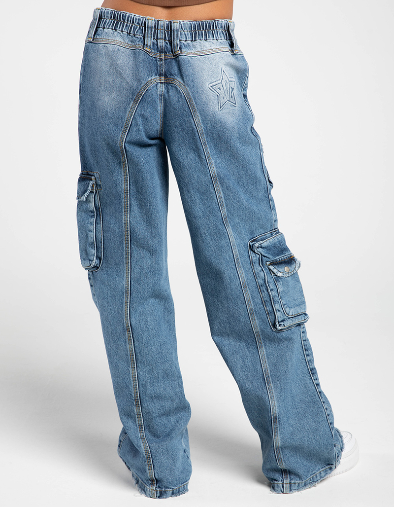BDG Urban Outfitters Y2K Cyber Womens Denim Cargo Pants image number 3