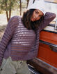 FULL TILT Essentials Open Knit Womens Pullover Sweater image number 1