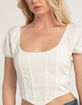 RSQ Womens Linen Corset Top image number 2