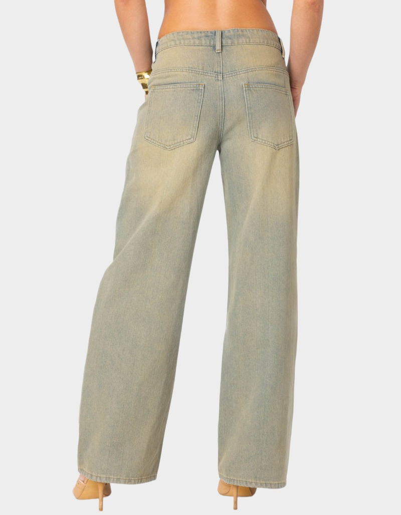 EDIKTED Asymmetric Low Rise Wrap Jeans image number 4