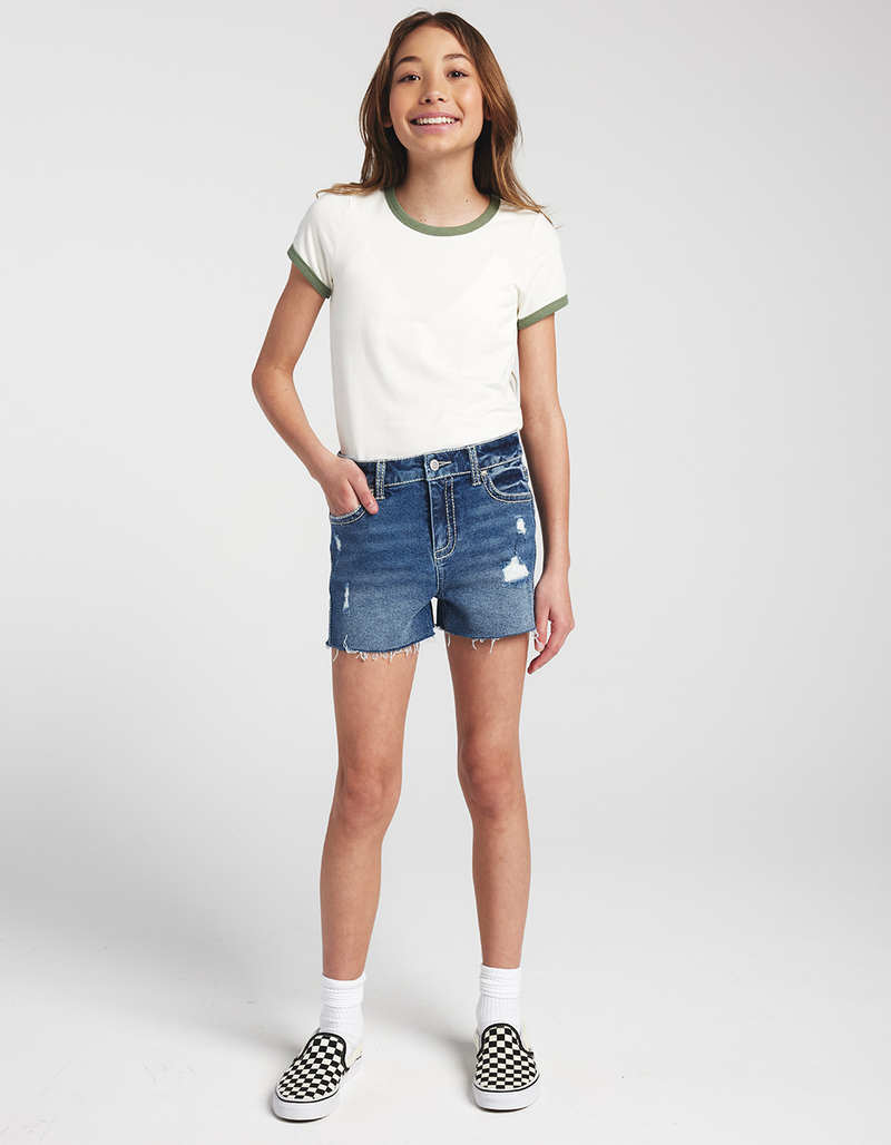 RSQ Girls Vintage High Rise Stitch Shorts image number 6