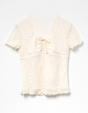RSQ Lace Tie Front Girls Top