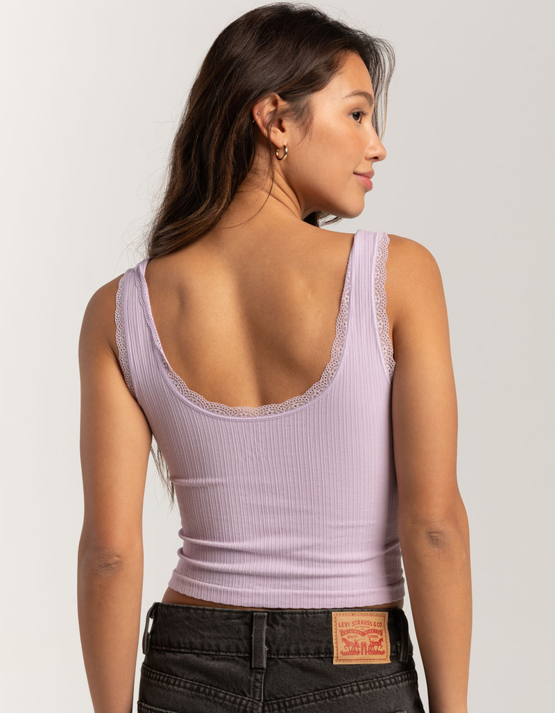 FULL TILT Seamless Lace Trim Womens Tank Top image number 3