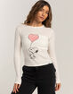 RSQ x Peanuts Love Collection Womens Snoopy Heart Long Sleeve Baby Tee image number 2