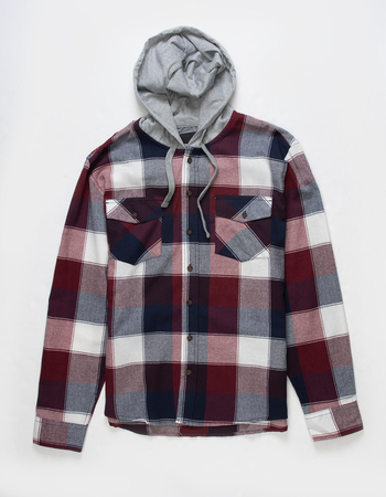 RSQ Mens Hooded Flannel