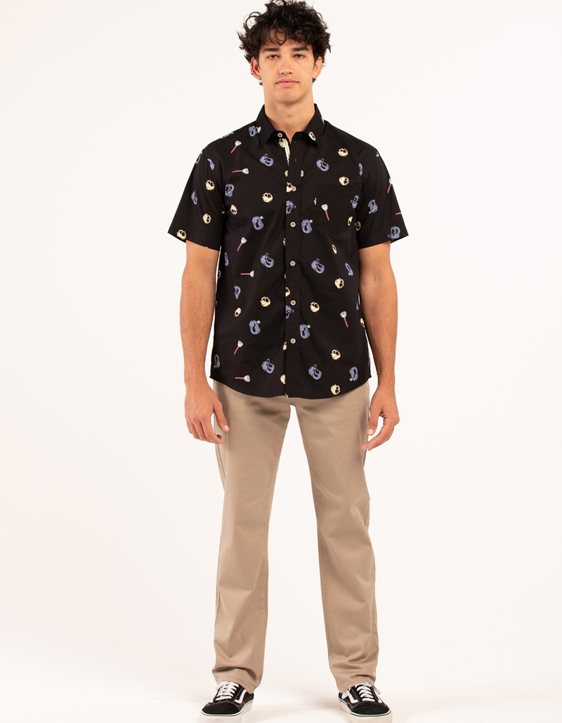 RSQ Mens Ditsy Skull Button Up Shirt image number 4