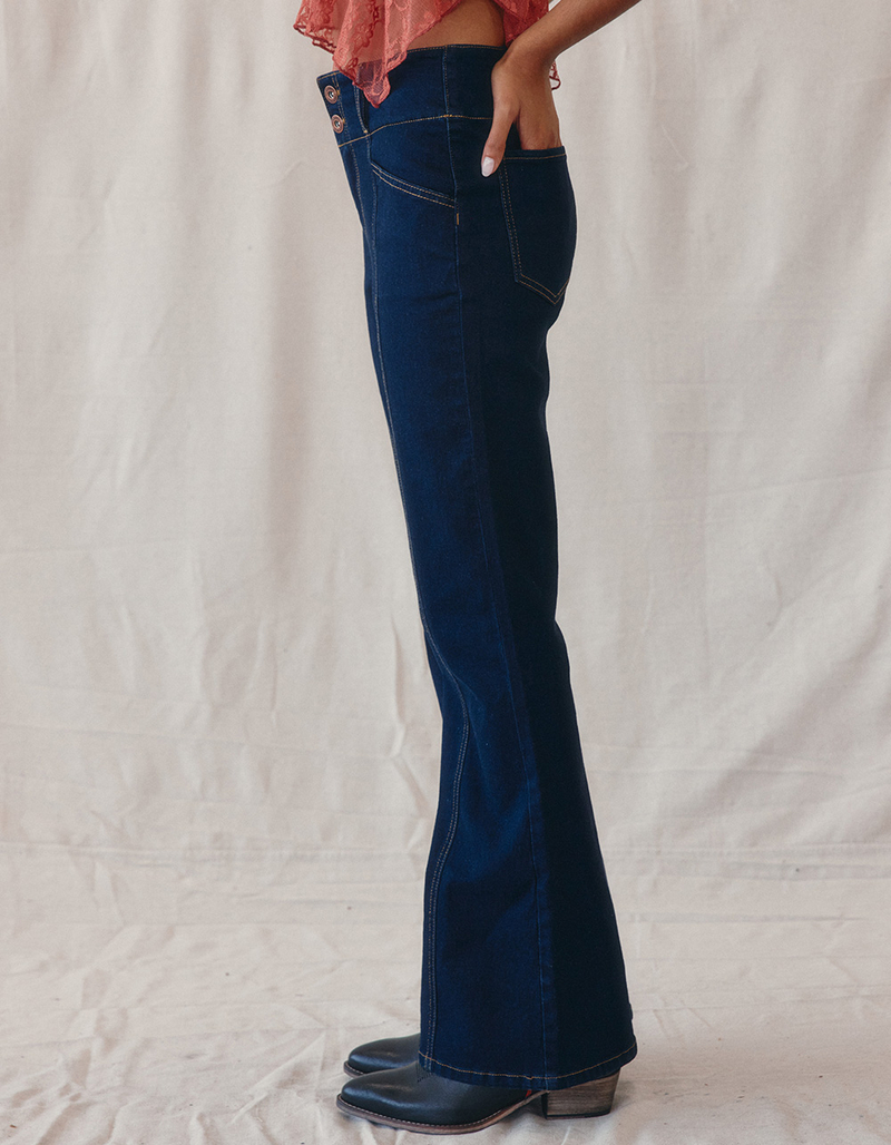 WEST OF MELROSE High Rise Seam Flare Womens Denim Jeans image number 2
