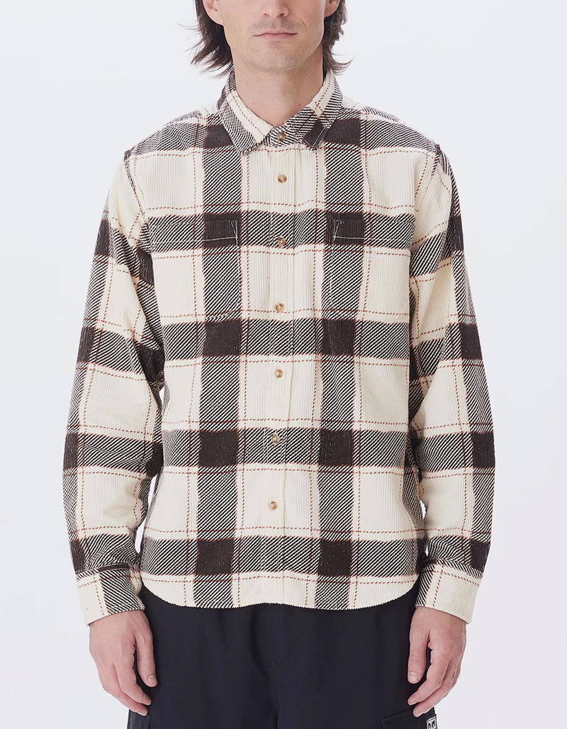 OBEY Adrian Cord Mens Button Up Shirt image number 2