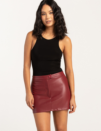 WEST OF MELROSE Faux Leather Womens Mini Skirt