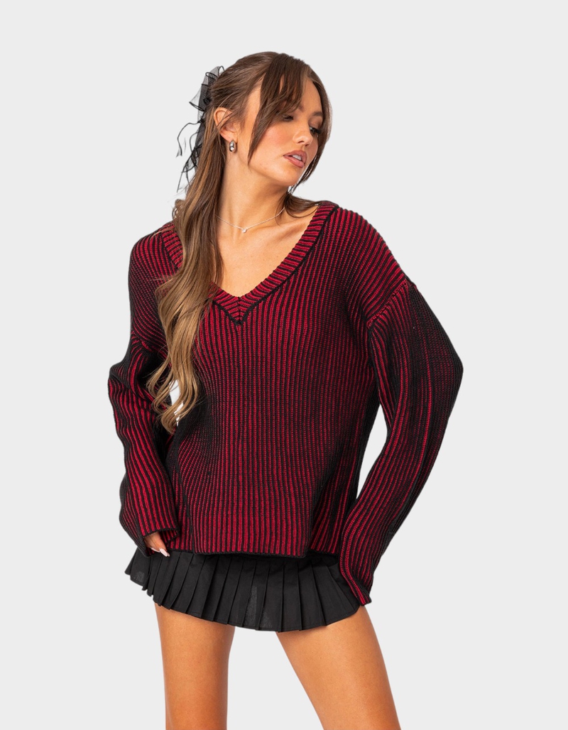EDIKTED Contrast Texture Oversized Sweater image number 0