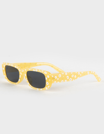 RSQ Daisy Printed Rectangle Sunglasses