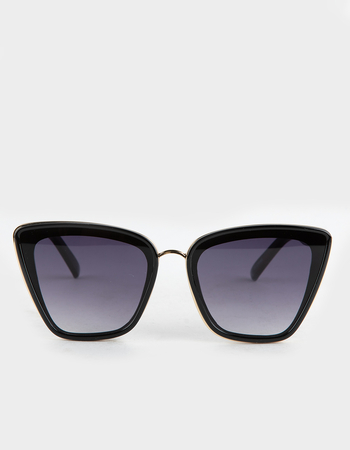 RSQ Metal Plastic Combo Square Cat Eye Sunglasses