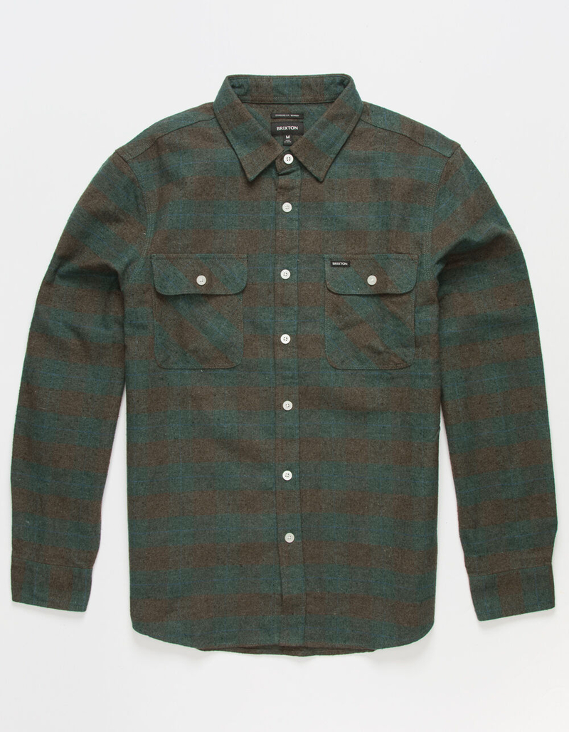 BRIXTON Bowery Mens Ocean Flannel Shirt image number 0