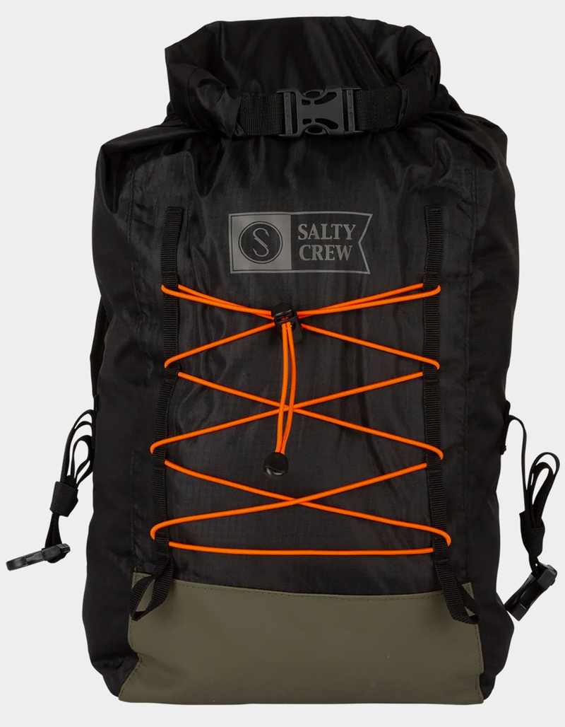 SALTY CREW Thrill Seeker Black Roll Top Backpack image number 0