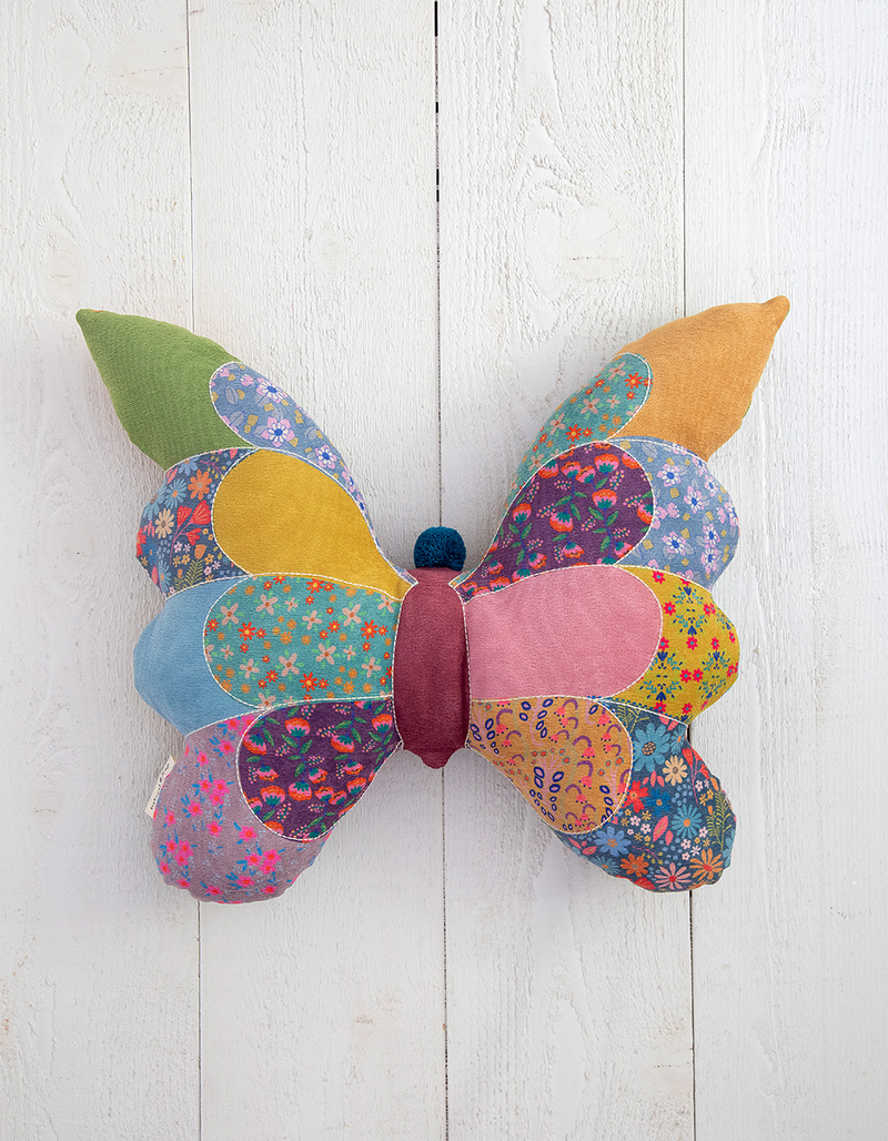 NATURAL LIFE Whimsy Patchwork Butterfly Pillow image number 0