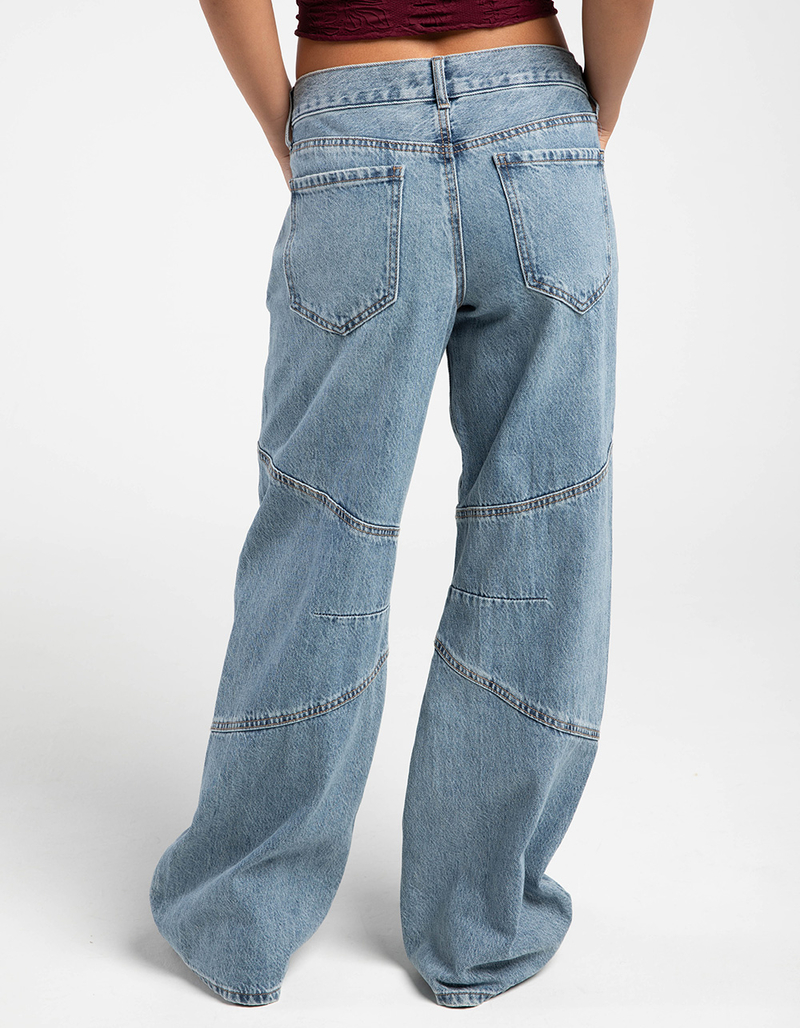 RSQ Womens Low Rise Moto Slouch Rigid Jeans image number 3