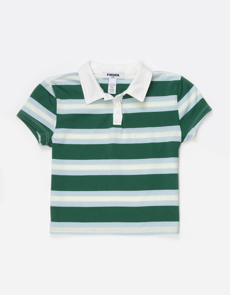RSQ Girls Rugby Stripe Polo Shirt image number 0
