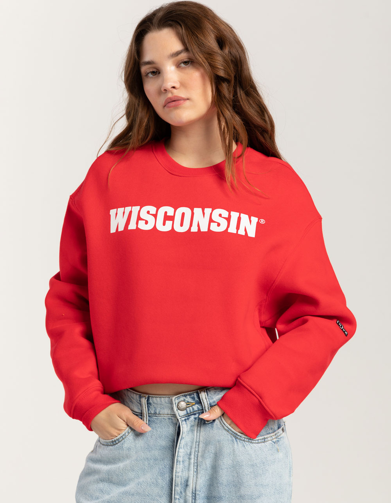 HYPE AND VICE University of Wisconsin Womens Crewneck Sweatshirt image number 0