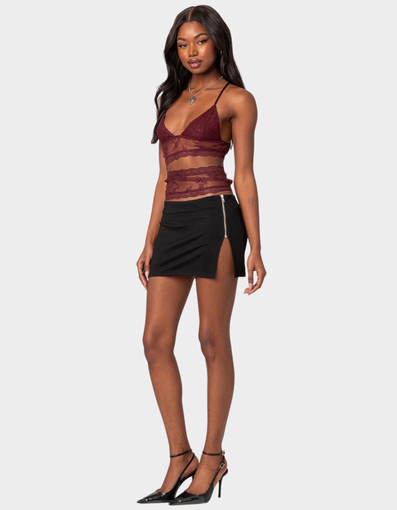 EDIKTED Spice Cut Out Sheer Lace Tank Top image number 4