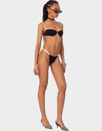 EDIKTED Leanna Contrast Bikini Bottom Alternative Image