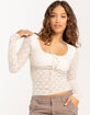 FULL TILT Lace Cinch Womens Long Sleeve Top image number 5