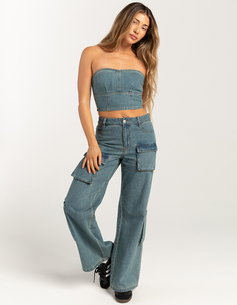 RSQ Womens Denim Tube Top image number 1