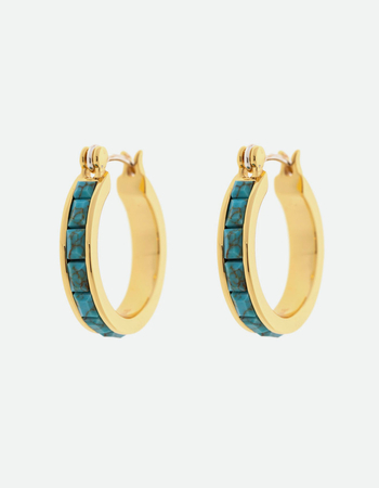 PURA VIDA Turquoise Tile Hoop Earrings