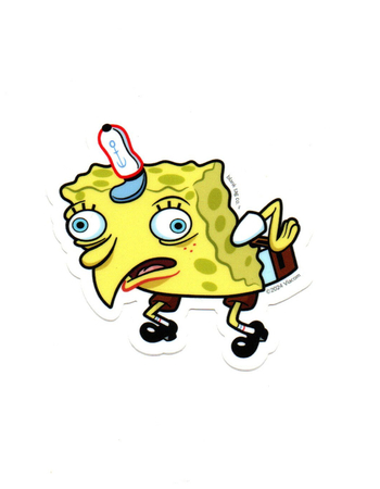 BLANK TAG CO. The Mocking SpongeBob Meme Sticker