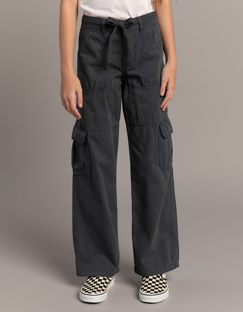 RSQ Girls Tie Waist Twill Cargo Pants image number 2