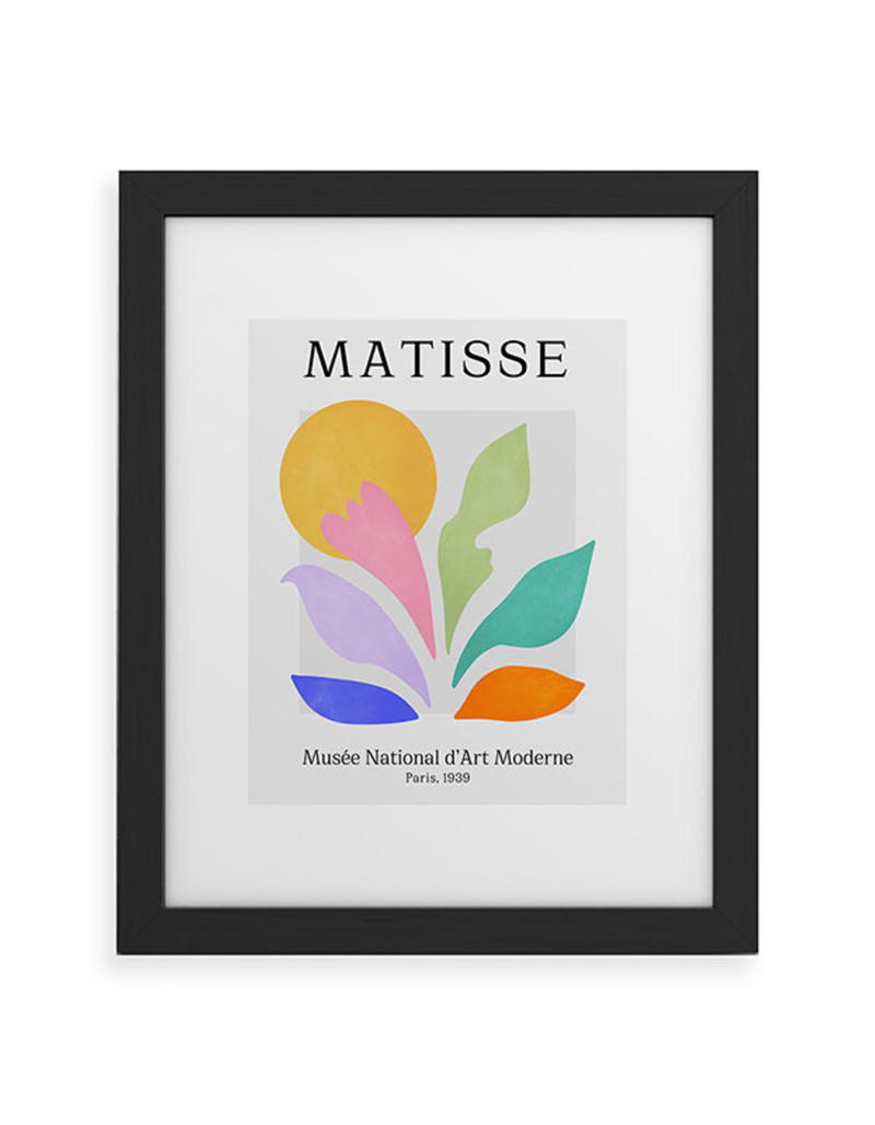 DENY DESIGNS Ayeyokp Sun And Leaves Matisse Pastel Series 04 11" x 14" Framed Art Print image number 0