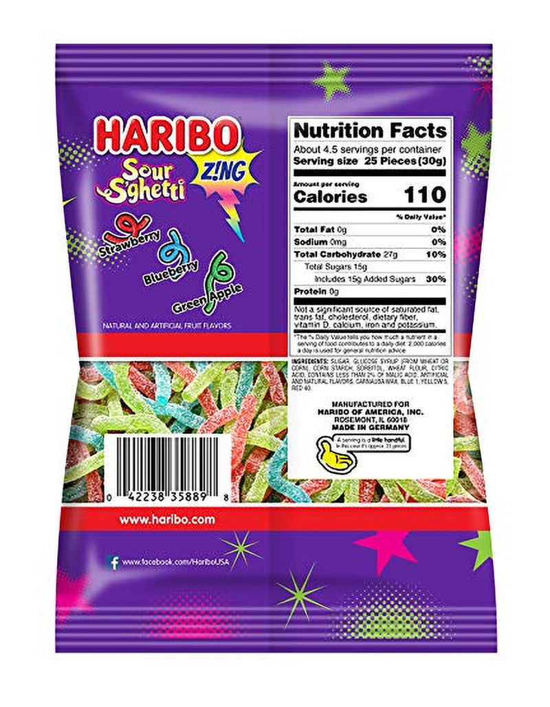HARIBO Sour S'ghetti Gummy Candy image number 1