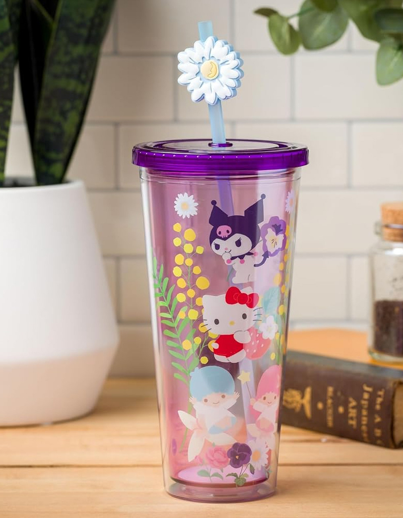 SANRIO 24 oz Hello Kitty & Friends Cold Cup with Lid and Topper Straw image number 0