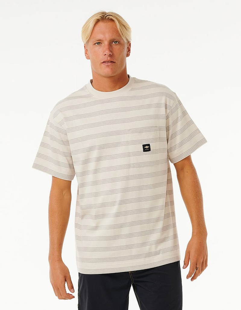 RIP CURL Quality Surf Products Stripe Mens Tee image number 0
