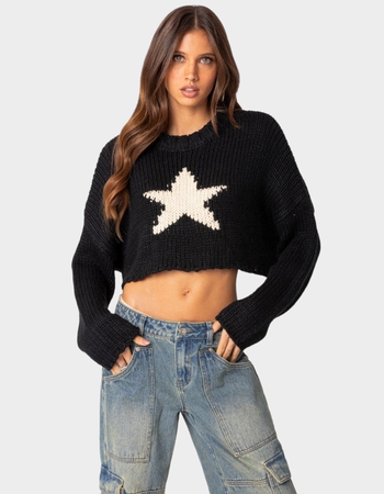 EDIKTED Mega Star Cropped Sweater