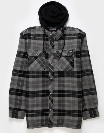 DICKIES Quilted Flannel Hooded Shirt Mens Jacket Primary Image