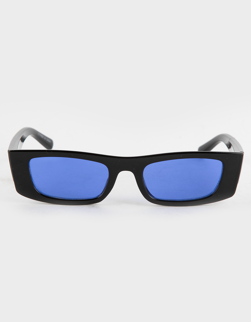 RSQ Blue Lens Rectangle Sunglasses image number 1