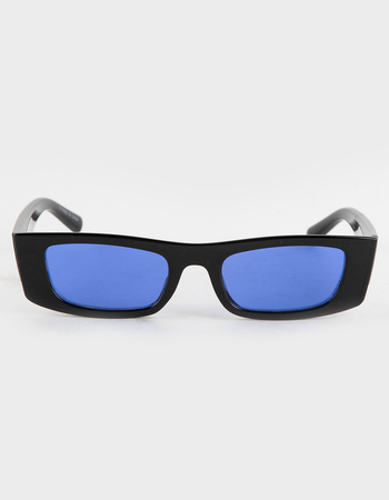RSQ Blue Lens Rectangle Sunglasses