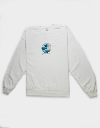 BDG Urban Outfitters Grid Hokusai Mens Fleece Crewneck Sweatshirt