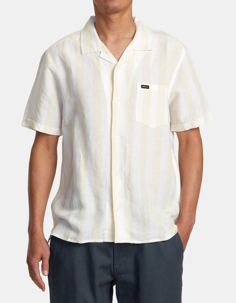 RVCA Love Stripe Mens Button Up Shirt image number 0
